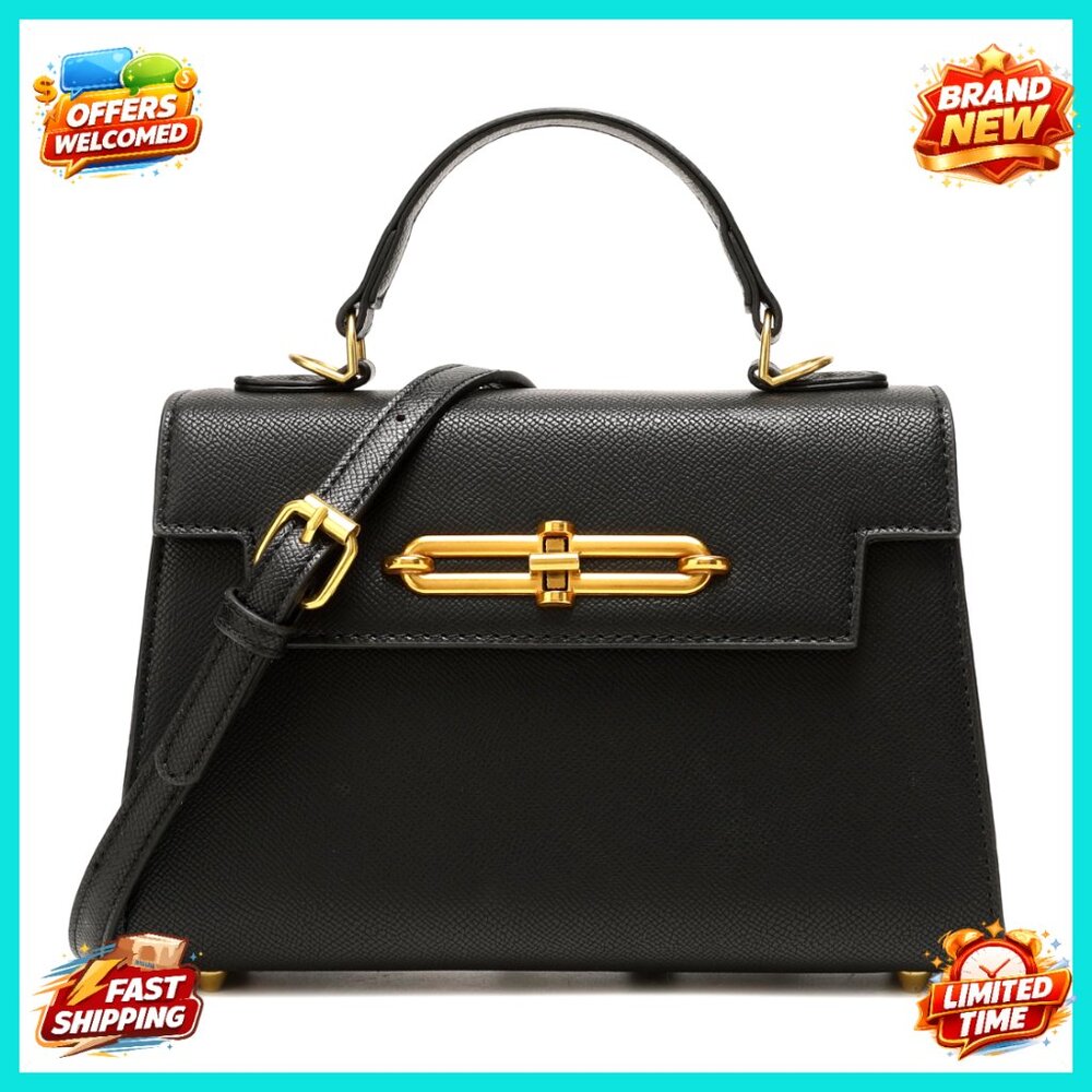 Mini Top Handle Crossbody Satchel Handbag, Faux Leather, Adjustable Strap,